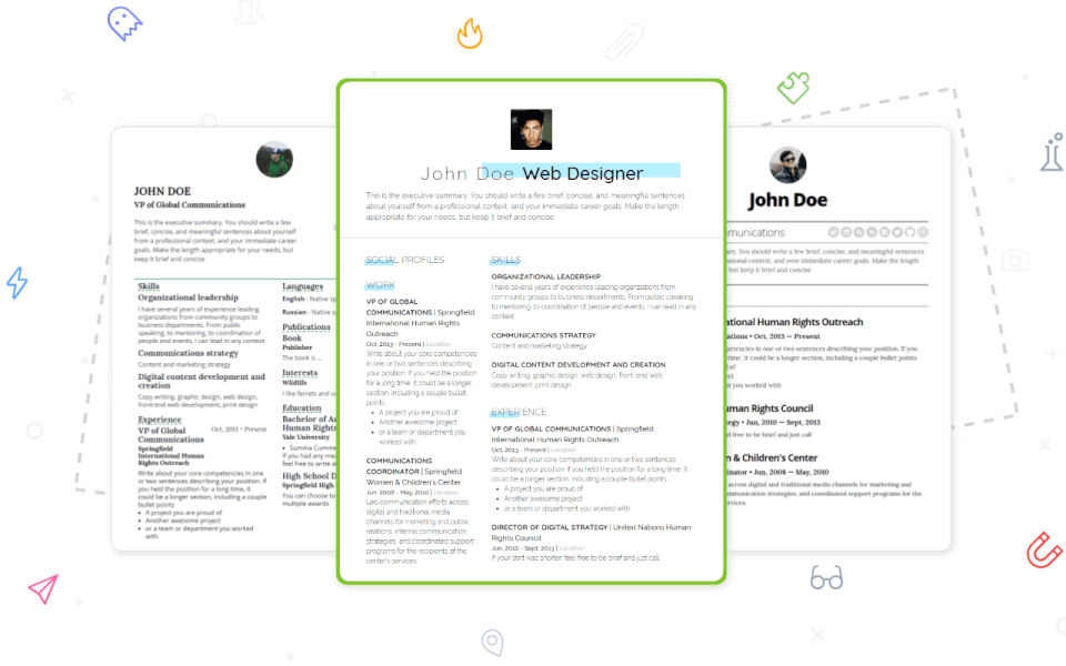 Pick a modern & professional resume template you like Pick a modern & professional resume template you like