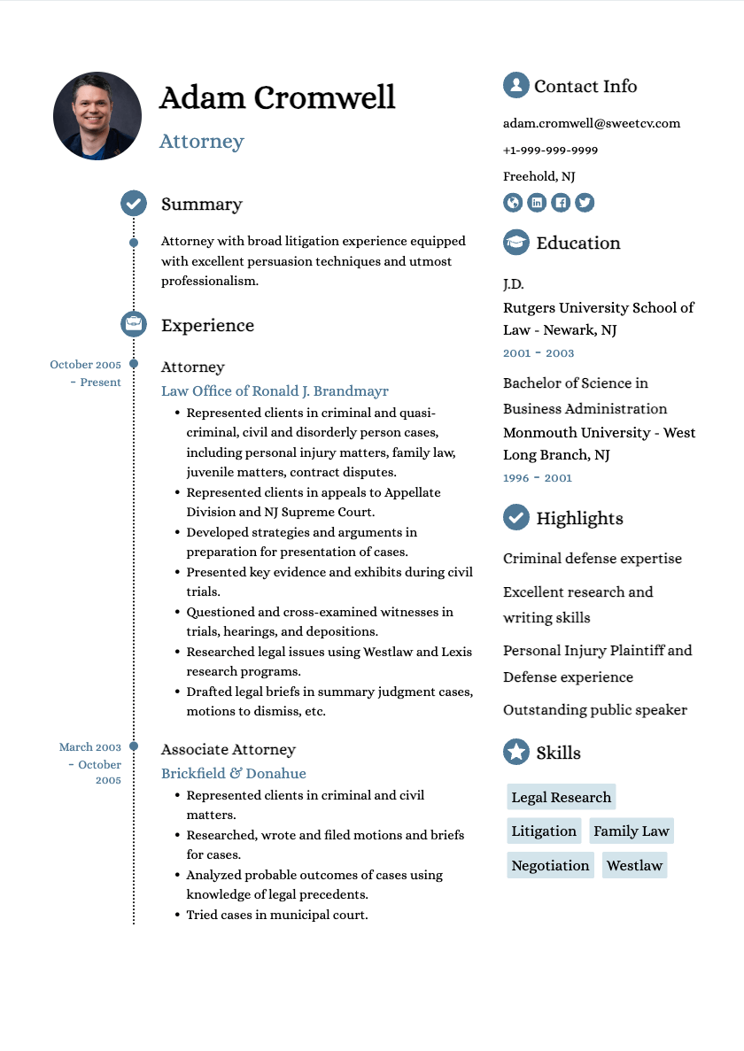 Attorney Resume Template   Template Ea9 8khz3dhw7 