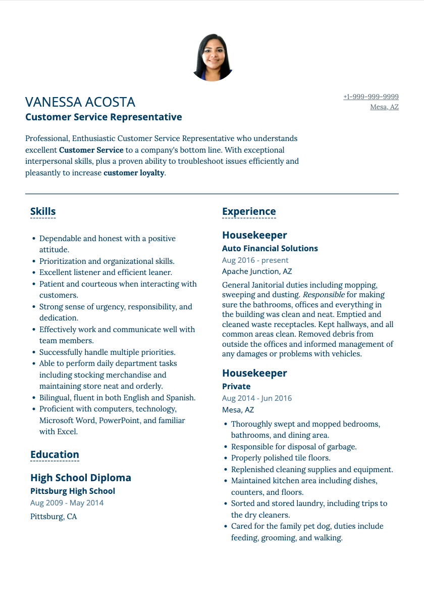 customer-service-representative-resume-sample