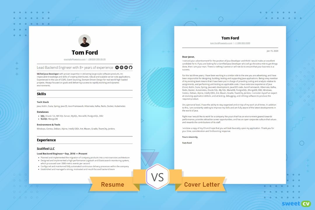 differences between cv resume and cover letter