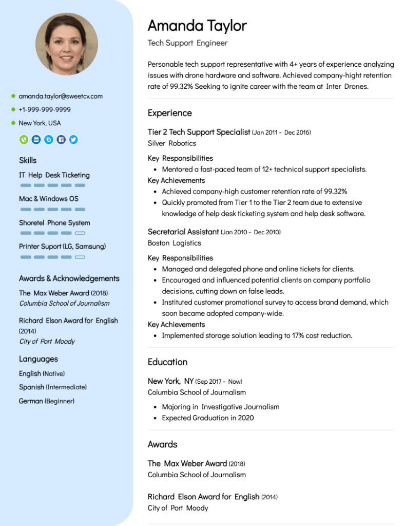 Resume Template Accent