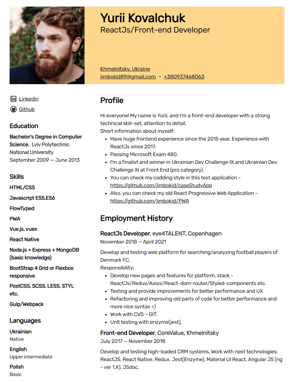 CV Template Mate