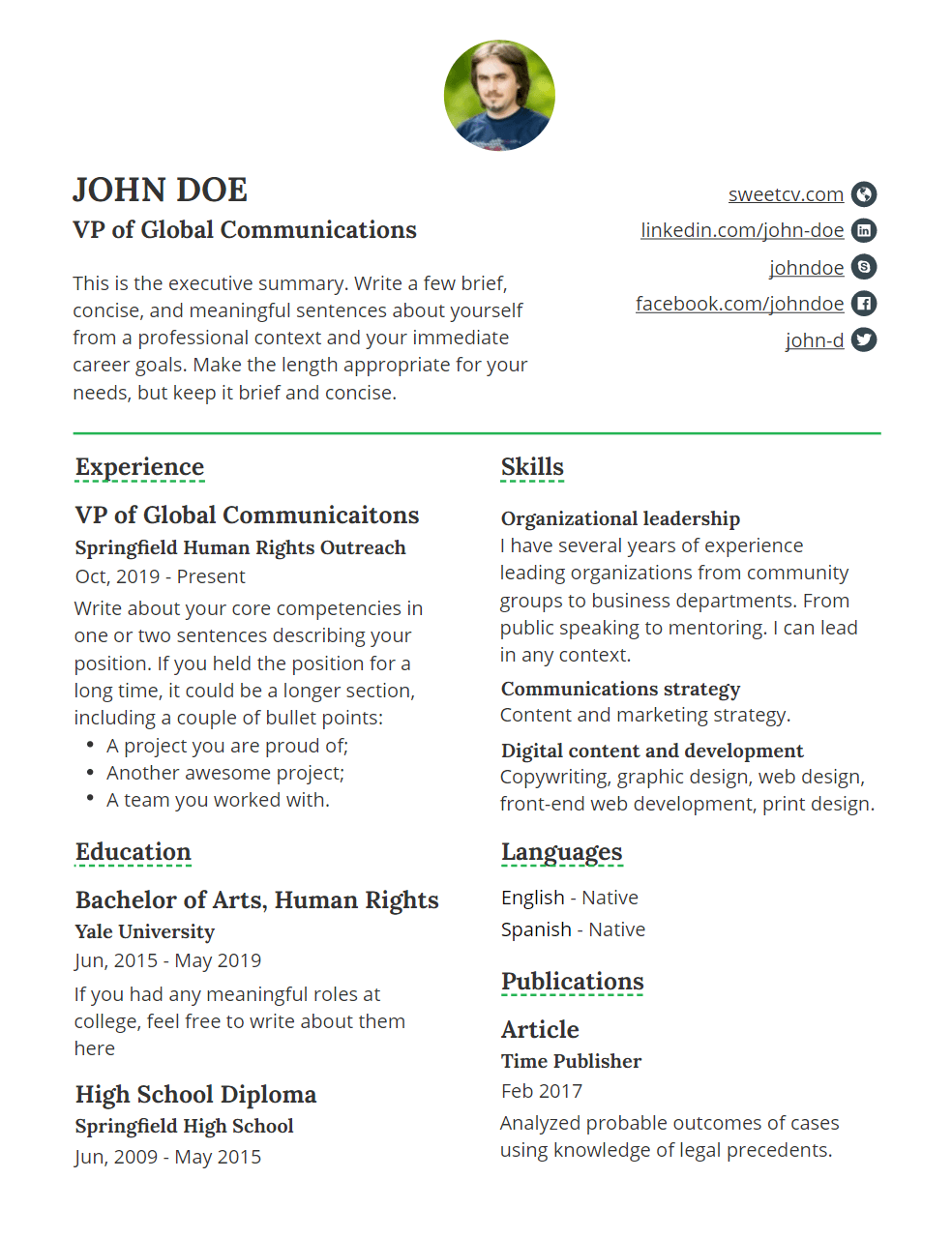 Resume template Modern